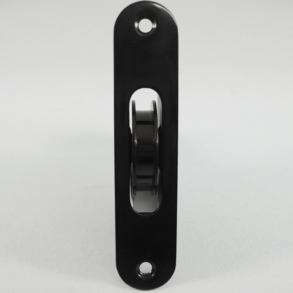 THD270/BLP • Black Polished • Radiused • Sash Pulley With Steel Body and 44mm [1¾] Brass Ball Bearing Pulley